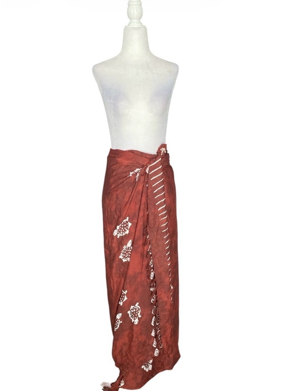 NWT Rust brownPrinted Sarong Wrap - Women's Swim Cover
